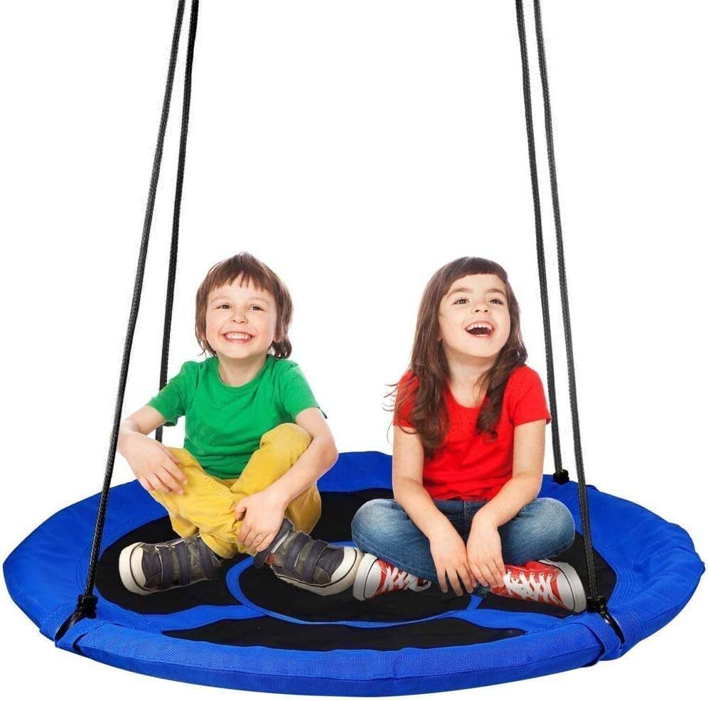 Giant Nest Web Hanging Kids Swing Seat Round Backyard Playground w 100cm Rope