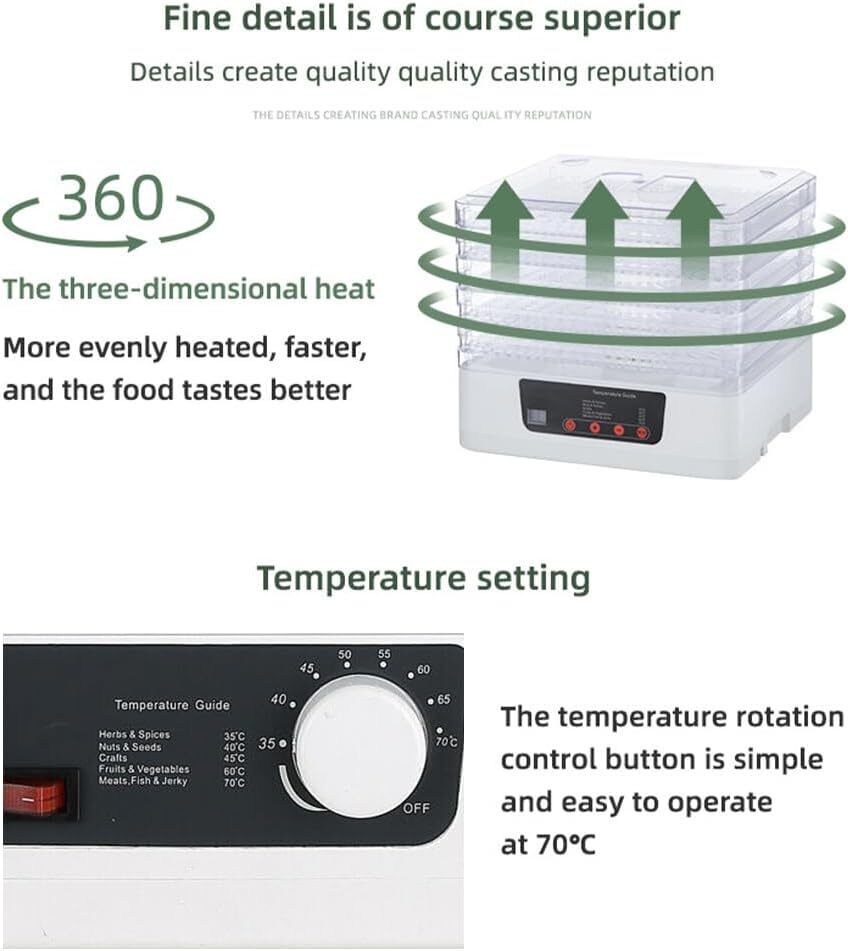 5 Tier Food Dehydrator, 350W Muti-Food Dryer w/ Adjustable Temperature