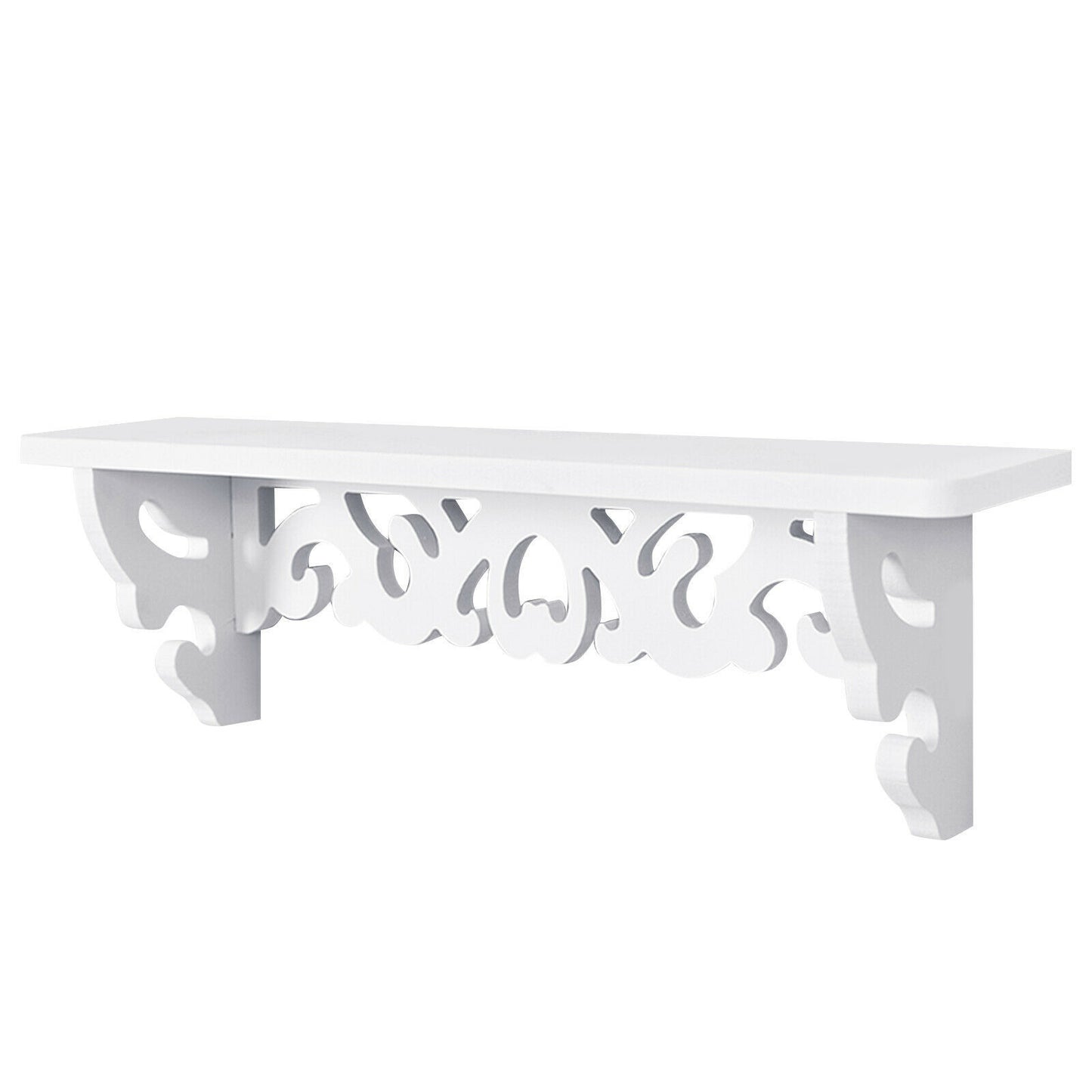 Pack of 3 Floating White Corner Shelf Shelves Wooden Wall Storage Unit Bedroom