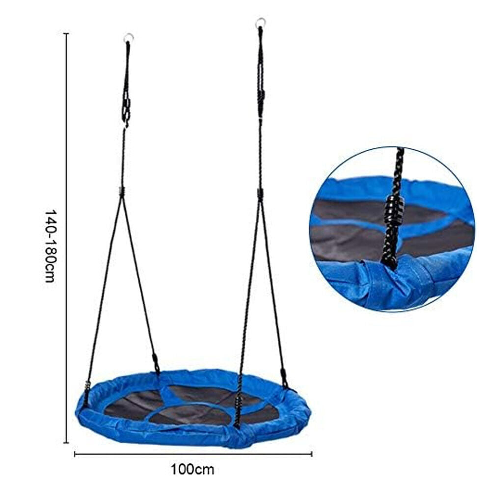 Giant Nest Web Hanging Kids Swing Seat Round Backyard Playground w 100cm Rope