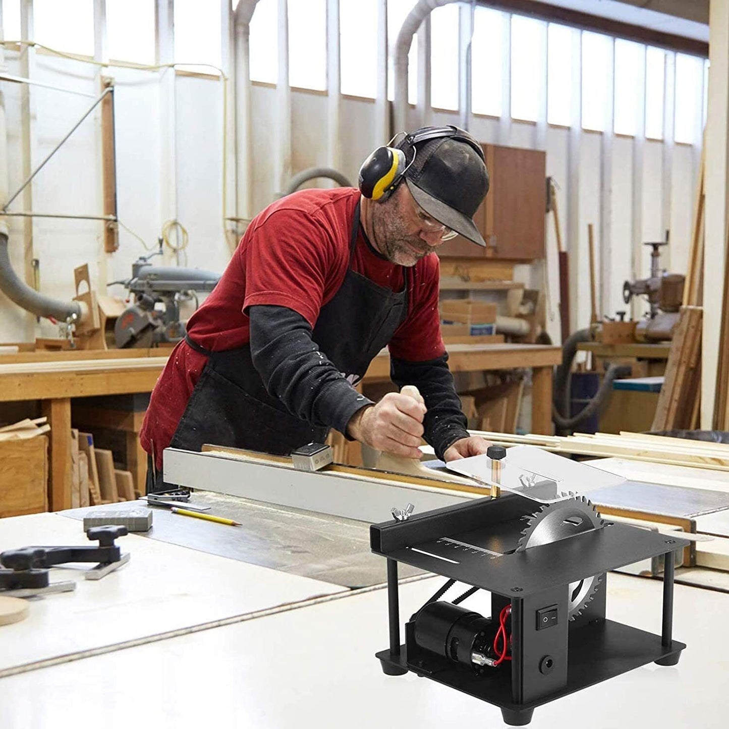 Mini Table Saw Woodworking Cutting Tool Polish Machine Bench Saw Multifunctional