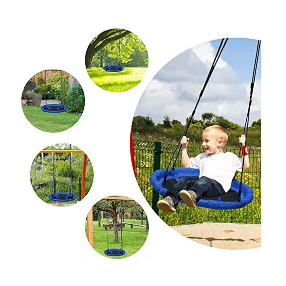 Giant Nest Web Hanging Kids Swing Seat Round Backyard Playground w 100cm Rope