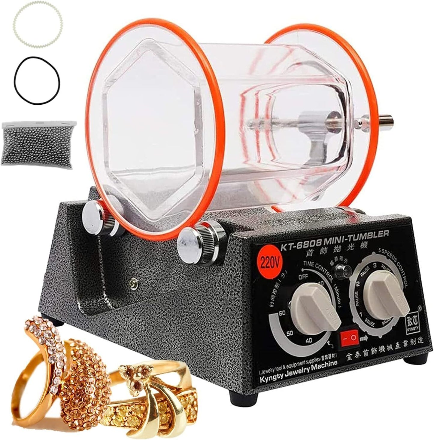 3KG Rotary Tumbler Polisher Jewelry Coins Polishing Finisher Machine with Beads