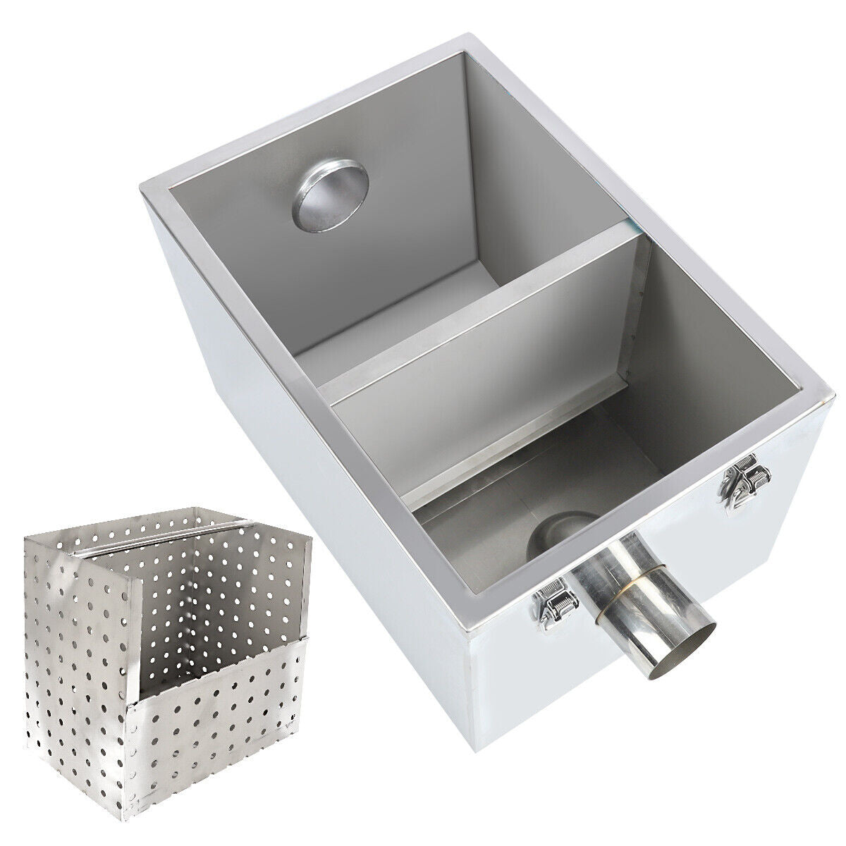 Commercial Grease Trap Waste Water Oil Fat Filter 4KG Stainless Steel Restaurant