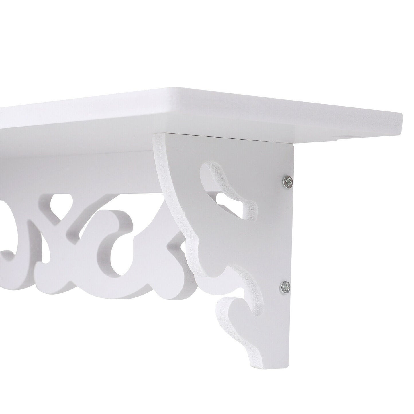 Pack of 3 Floating White Corner Shelf Shelves Wooden Wall Storage Unit Bedroom