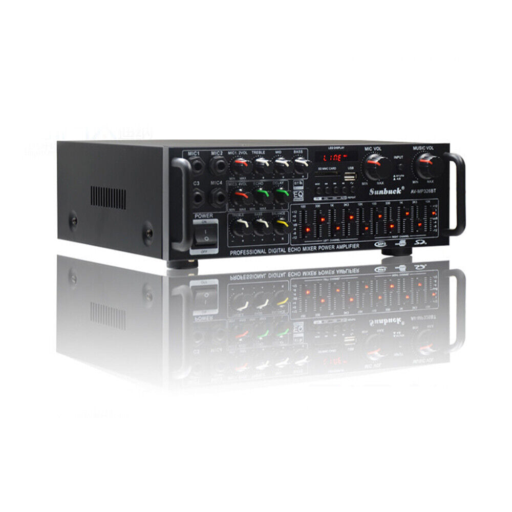 2000W Digital Power Amplifier Bluetooth Stereo HiFi Audio 2CH USB SD FM Car Home