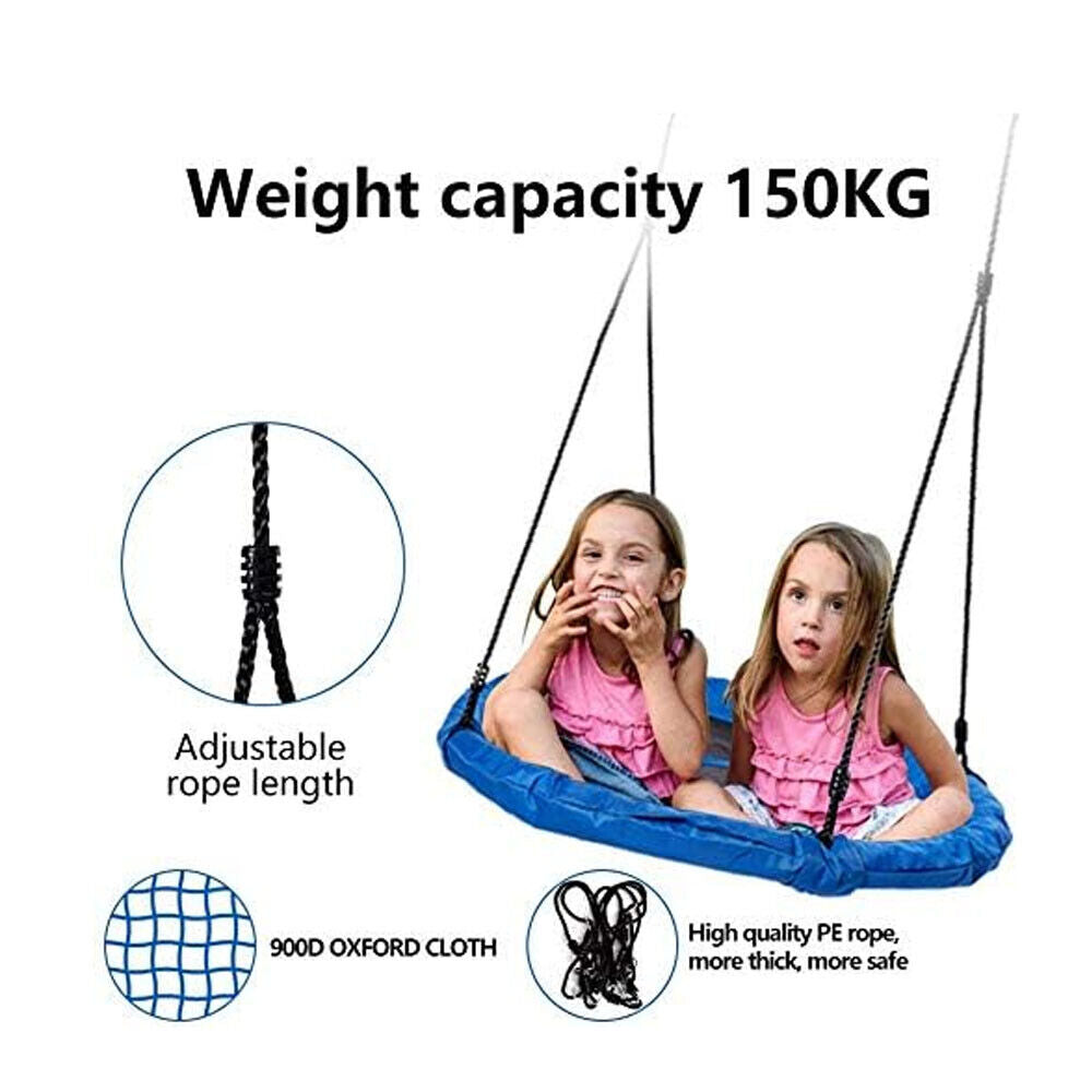 Giant Nest Web Hanging Kids Swing Seat Round Backyard Playground w 100cm Rope