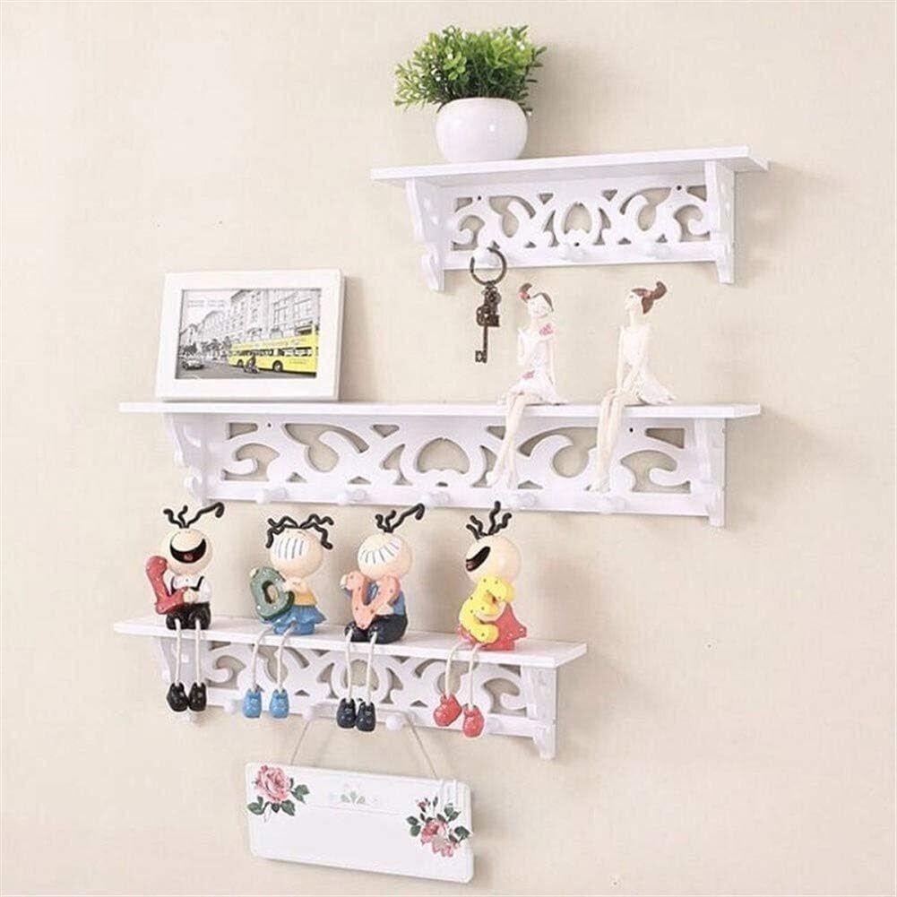 Pack of 3 Floating White Corner Shelf Shelves Wooden Wall Storage Unit Bedroom