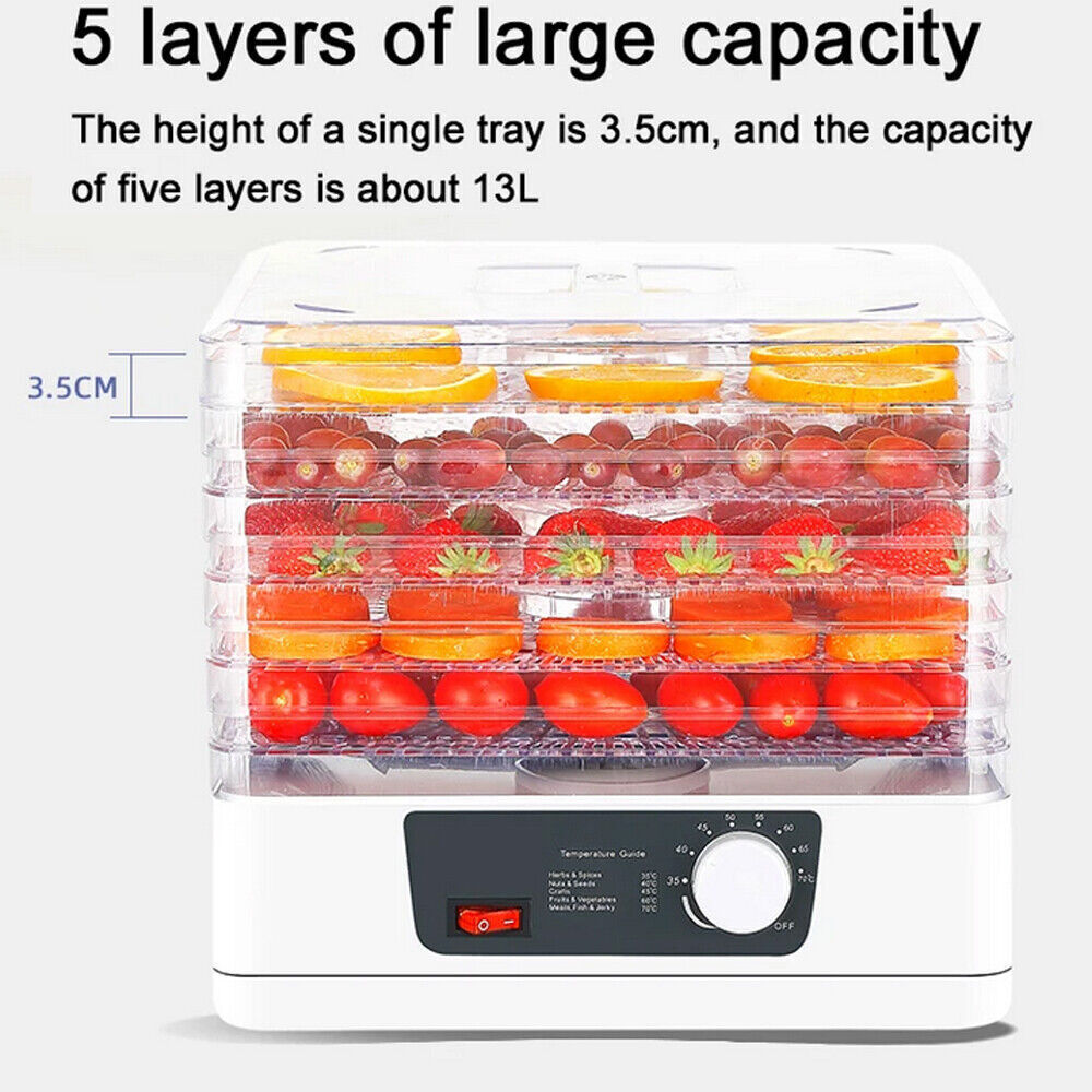 5 Tier Food Dehydrator, 350W Muti-Food Dryer w/ Adjustable Temperature