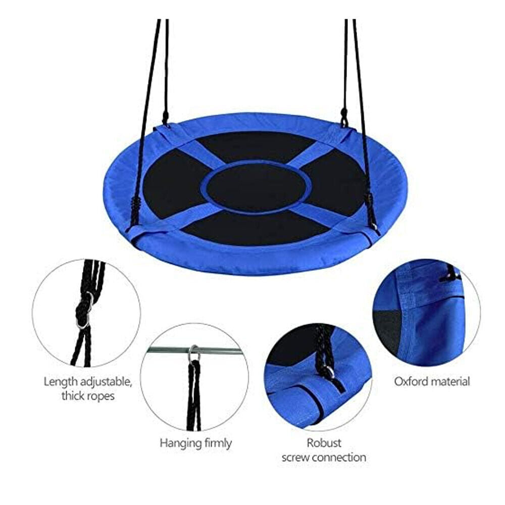 Giant Nest Web Hanging Kids Swing Seat Round Backyard Playground w 100cm Rope