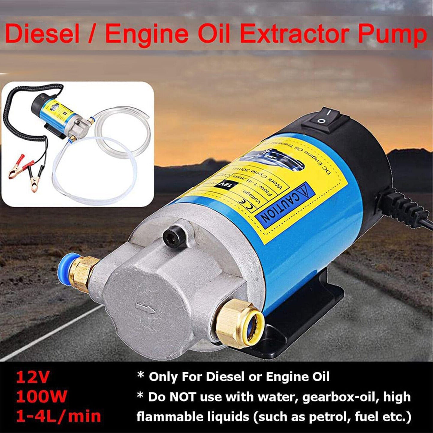 Oil Pump Diesel Fuel Fluid Extractor Electric Transfer Pump 100W 12V