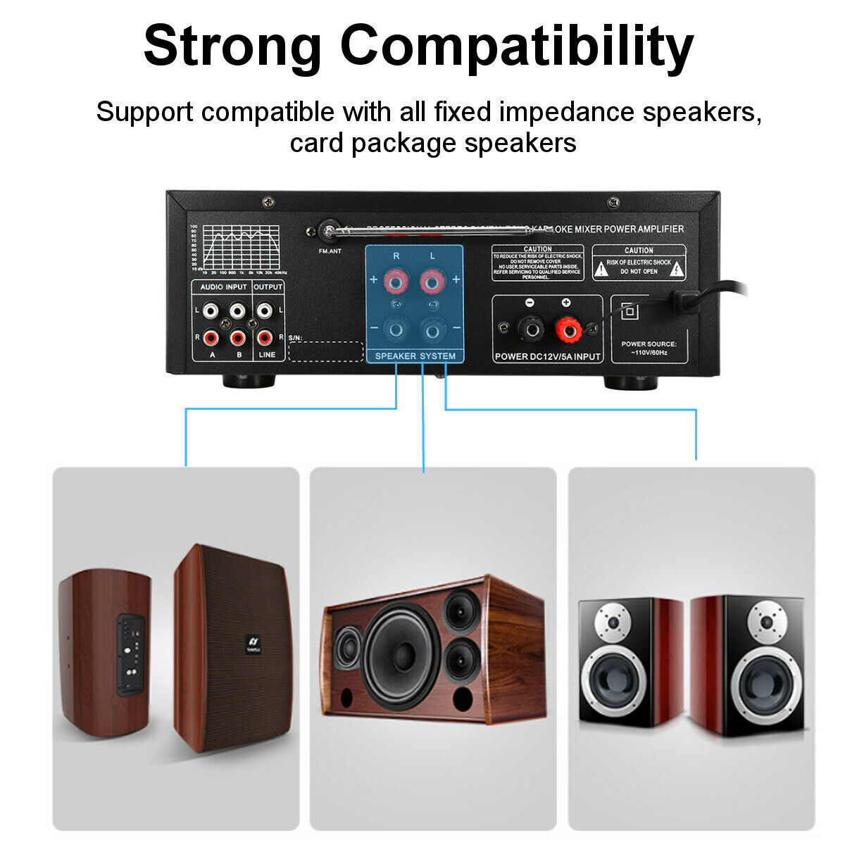 2000W Digital Power Amplifier Bluetooth Stereo HiFi Audio 2CH USB SD FM Car Home