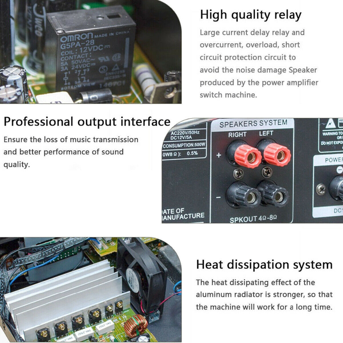 2000W Digital Power Amplifier Bluetooth Stereo HiFi Audio 2CH USB SD FM Car Home