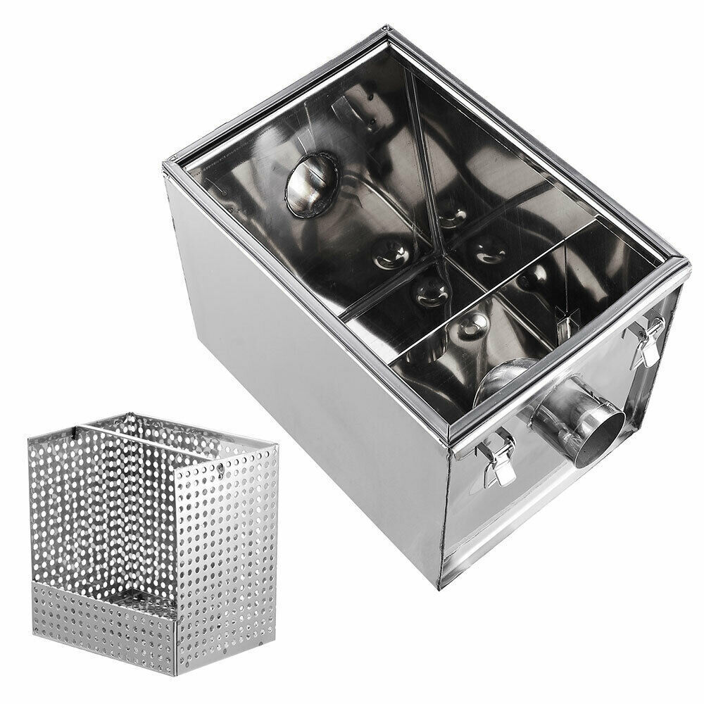 Commercial Grease Trap Waste Water Oil Fat Filter 4KG Stainless Steel Restaurant