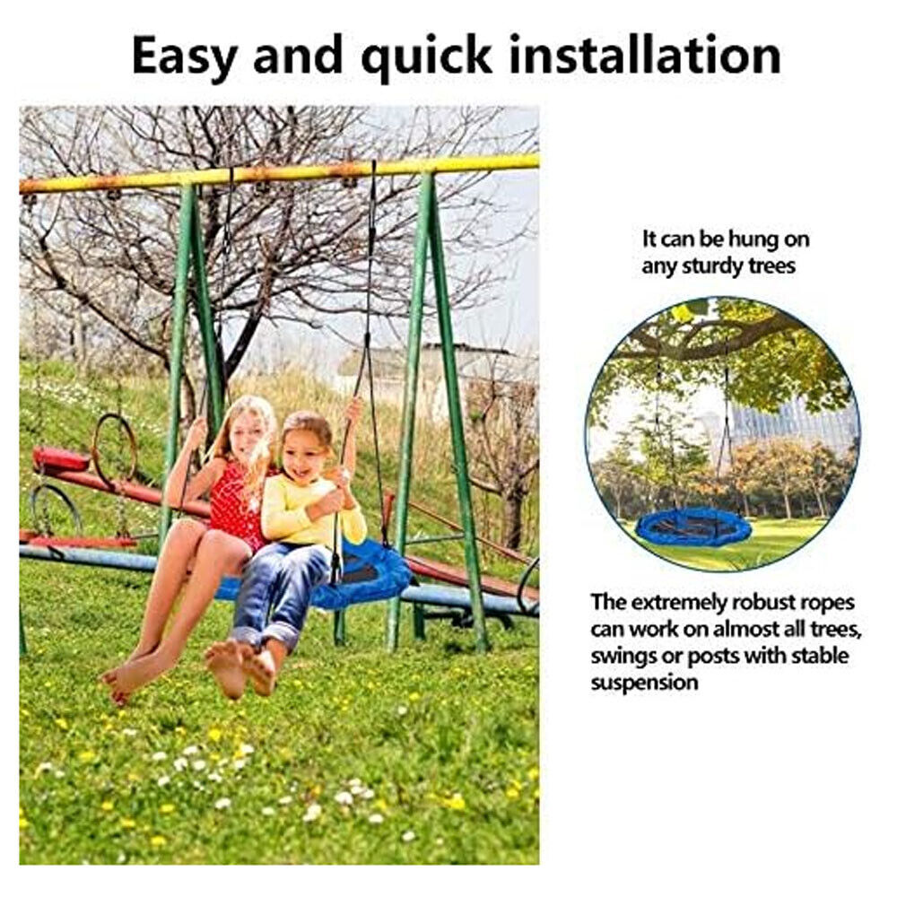Giant Nest Web Hanging Kids Swing Seat Round Backyard Playground w 100cm Rope