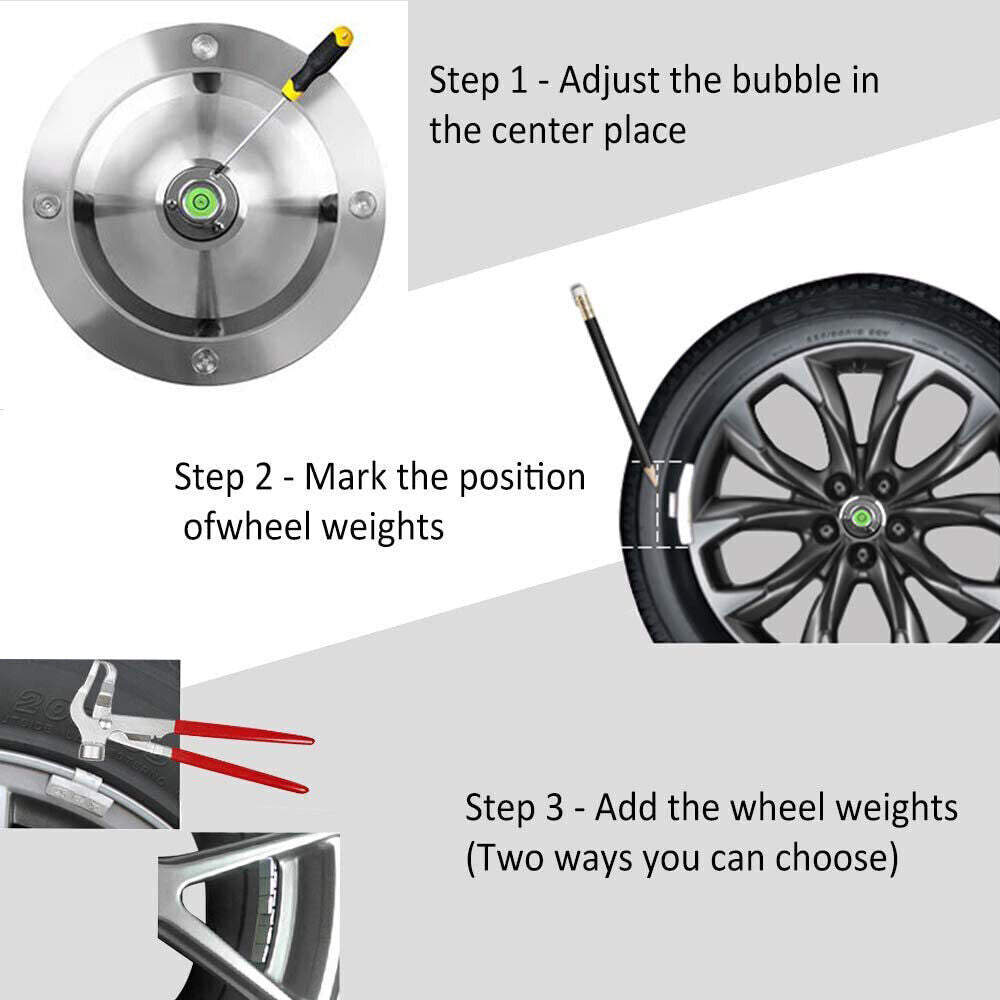 Wheel Balancer Portable Tyre Hubs Heavy Duty Car Truck Rim Tire Tool Kit Bubble