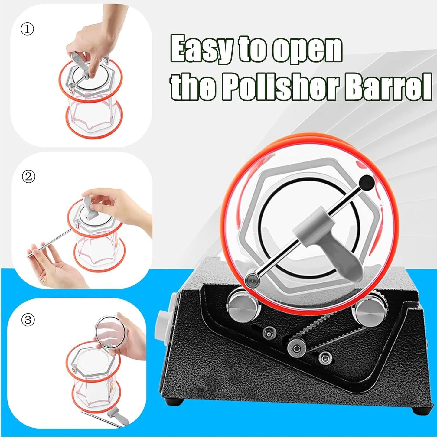 3KG Rotary Tumbler Polisher Jewelry Coins Polishing Finisher Machine with Beads