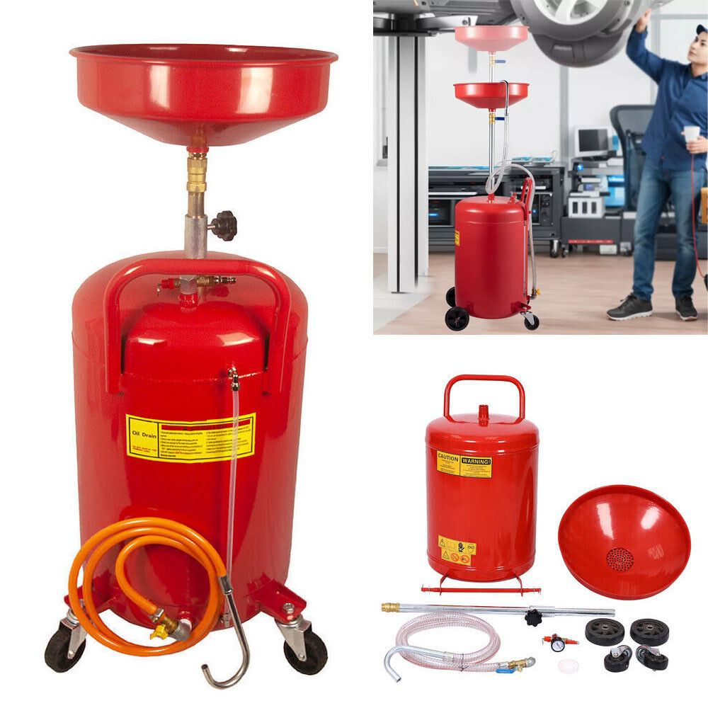 Waste Oil Drain Tank 18 Gallon Air Operated Drainer Oil Change Fuel Transfer UK
