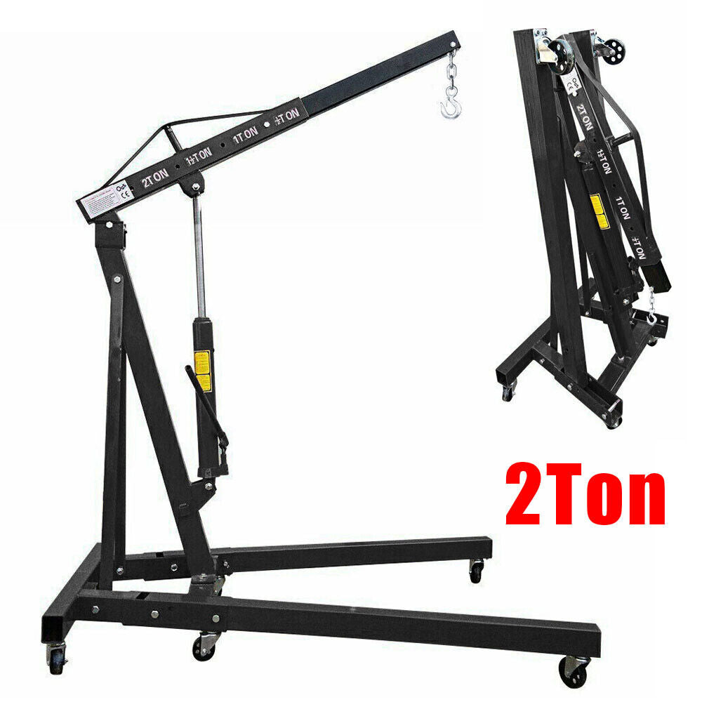 2 Ton Engine Crane Hoist Lift Jack Lifter Folding Hydraulic Garage Heavy Duty