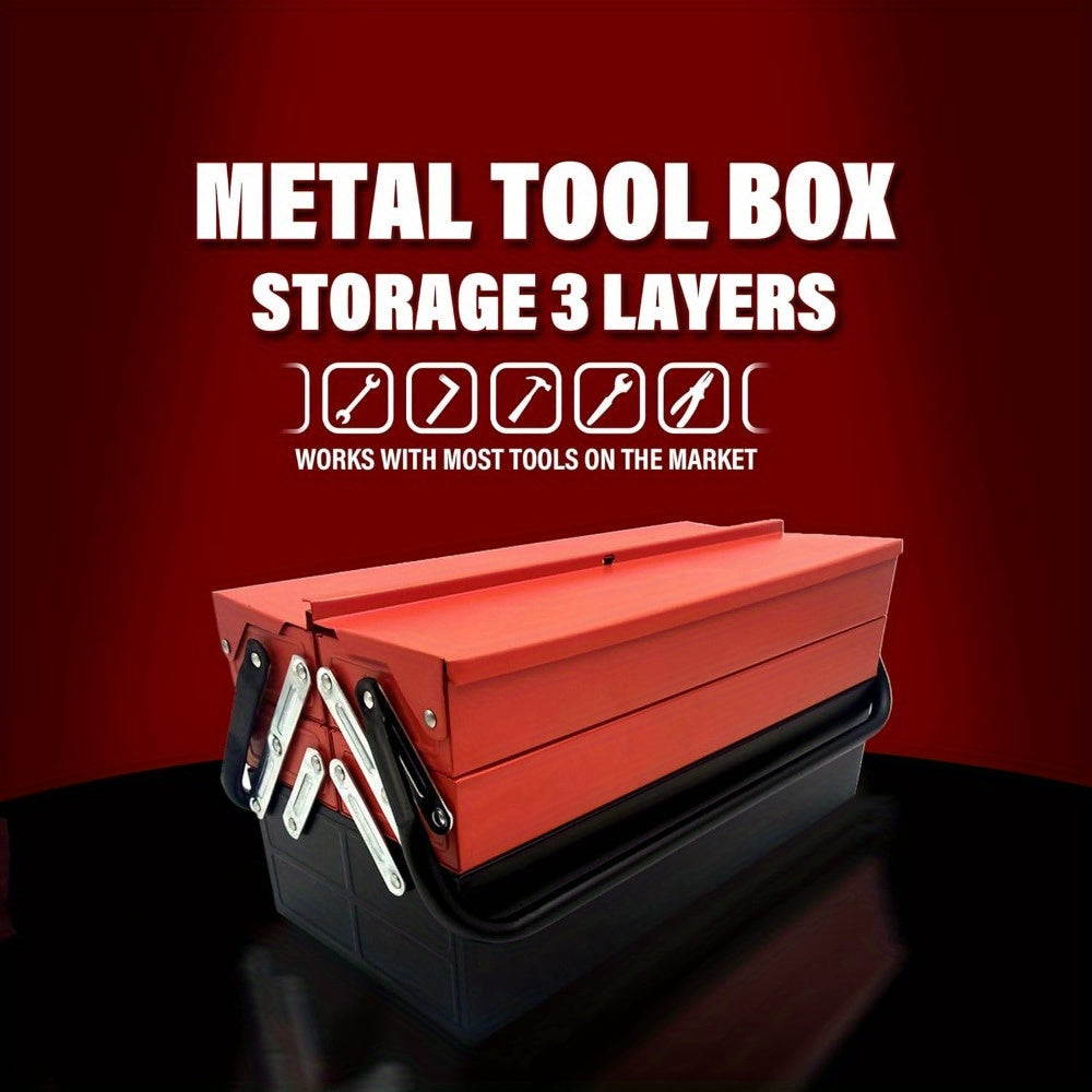 3 Tier 5 Tray Heavy Duty Professional Metal Storage Cantilever Tool Box Storage