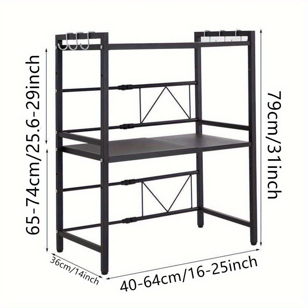 3 Tier Expandable Microwave oven Rack Stand Storage Holder Kitchen Corner Shelf