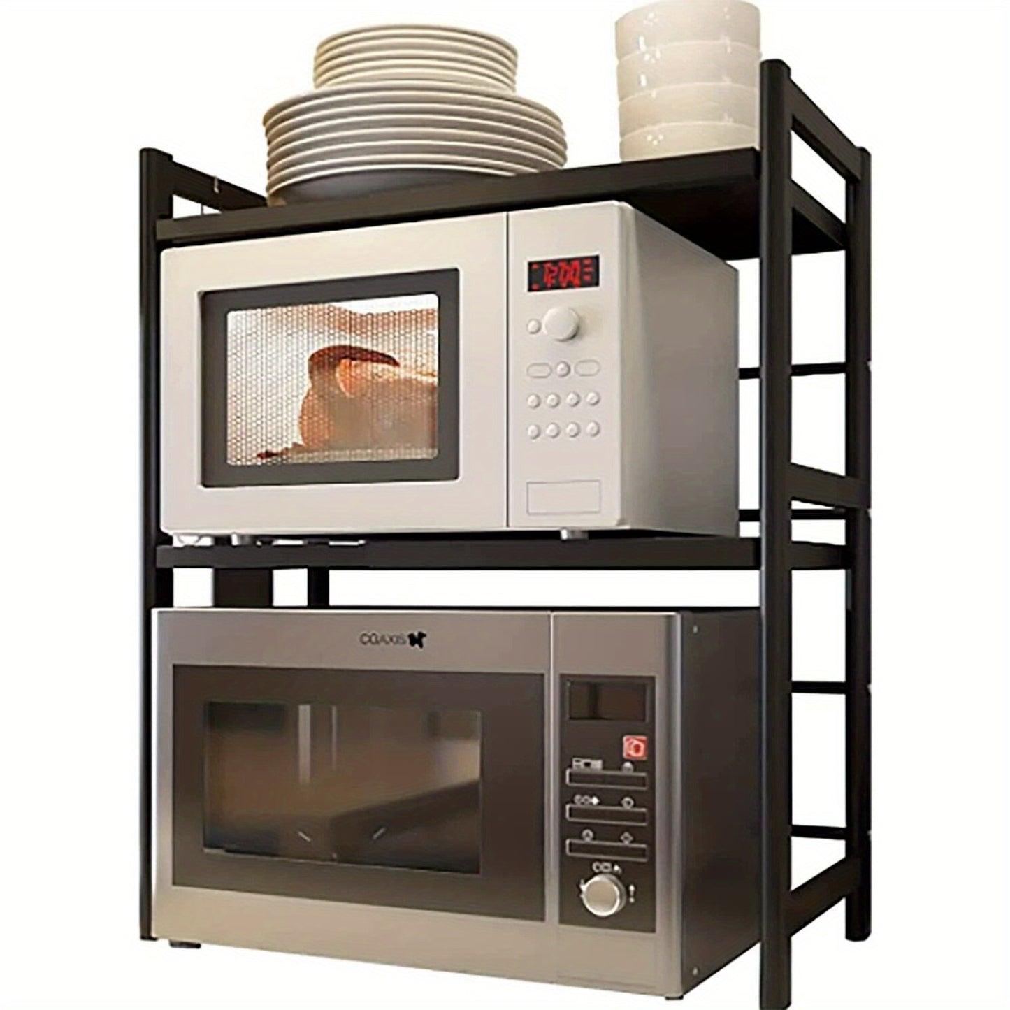 3 Tier Expandable Microwave oven Rack Stand Storage Holder Kitchen Corner Shelf