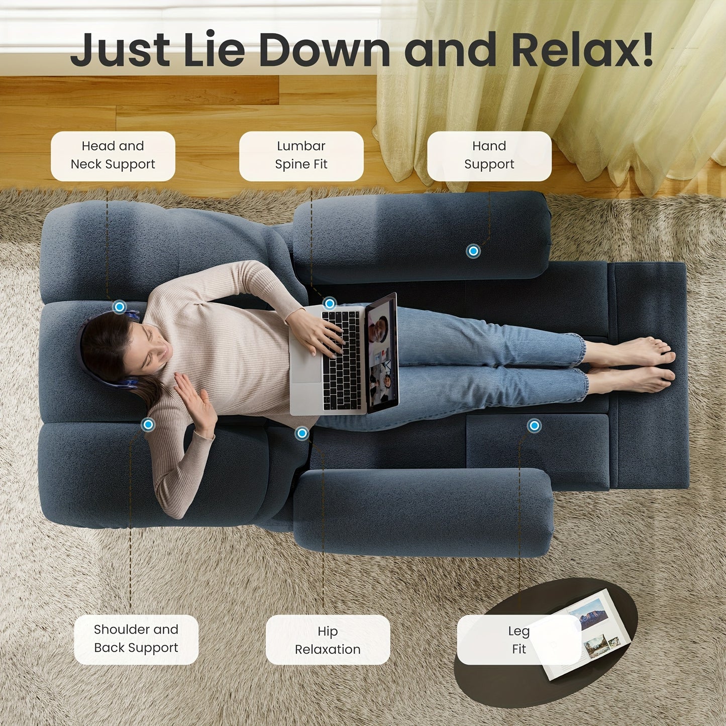 Electric Recliner Chair Teddy Fleece Single Sofa Ergonomic Adjustable Power Recliner