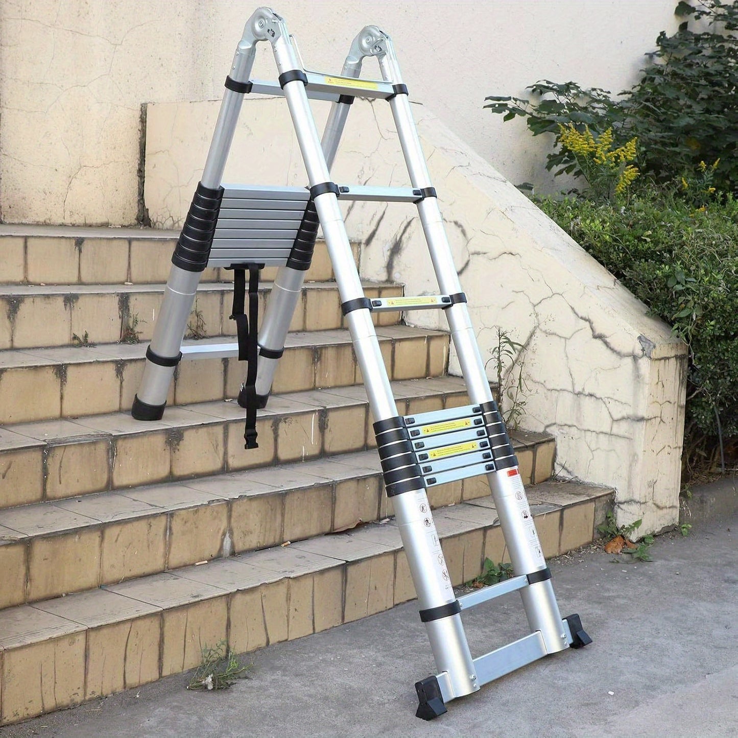 Extendable Aluminum Ladders Folding Telescopic Extension 3.1M+3.1M Tall Loft Ladder