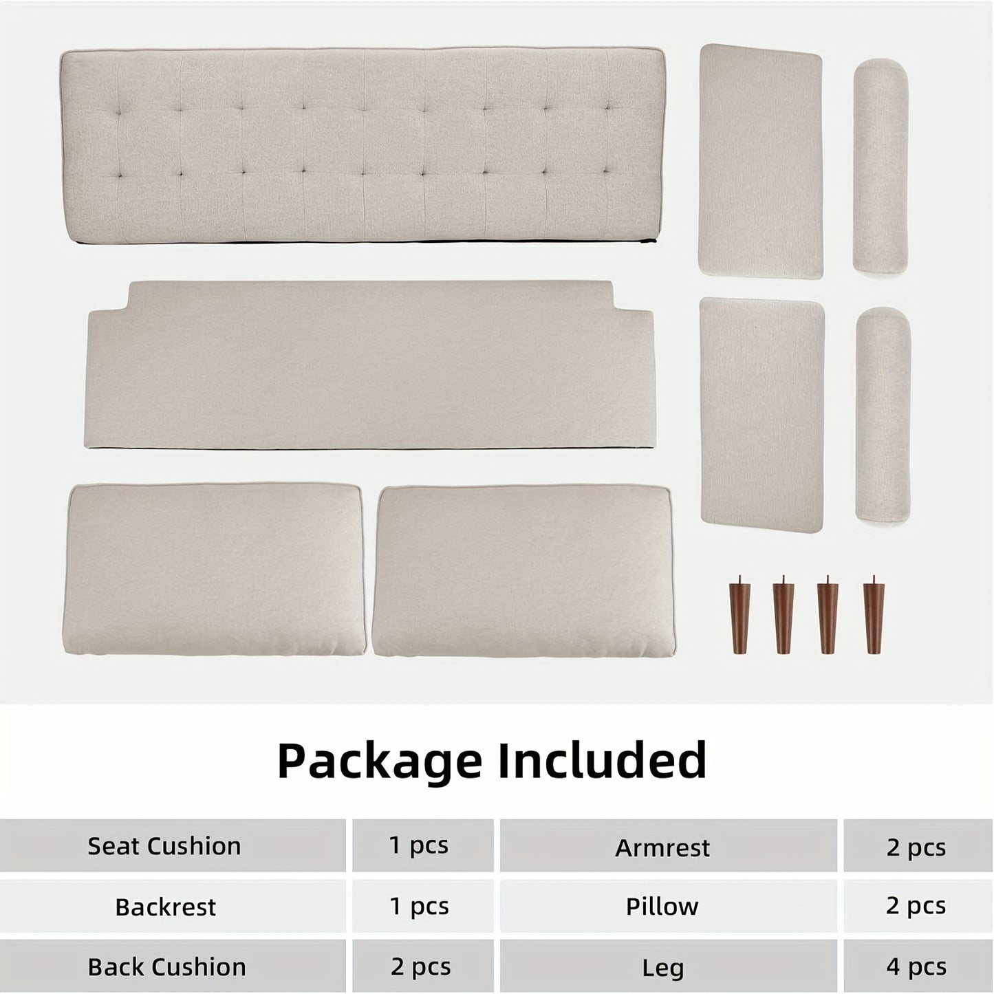 3 Seater Fabric Sofa Modern Couches Love Seat Bedroom Home Office Apartment
