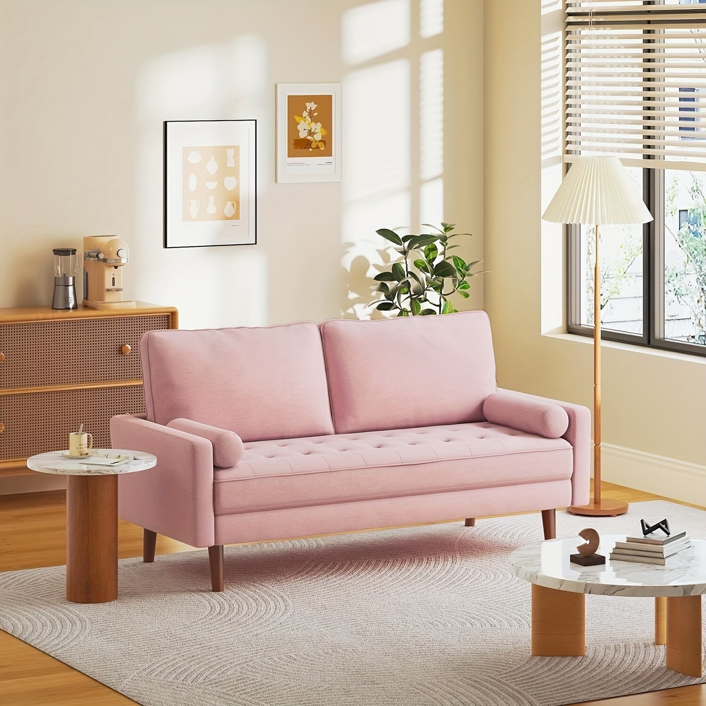 3 Seater Fabric Sofa Modern Couches Love Seat Bedroom Home Office Apartment