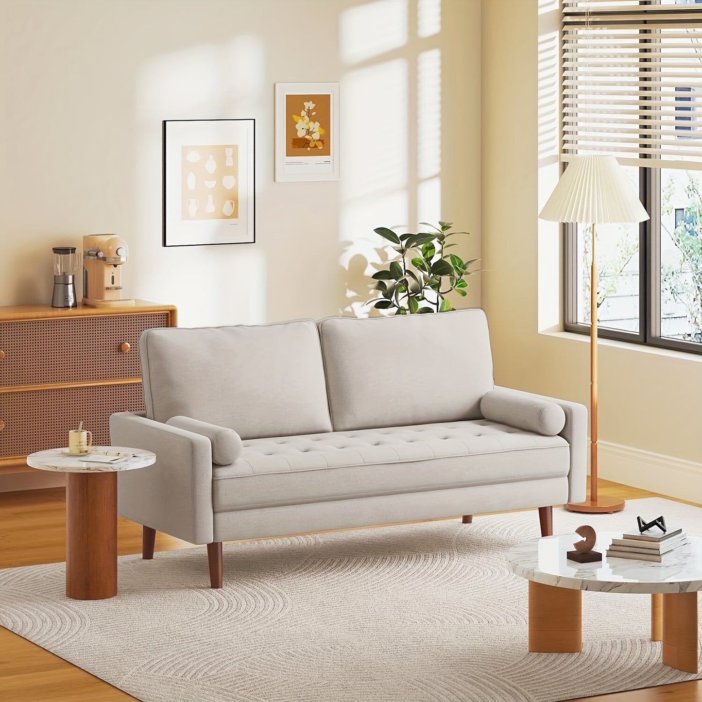 3 Seater Fabric Sofa Modern Couches Love Seat Bedroom Home Office Apartment