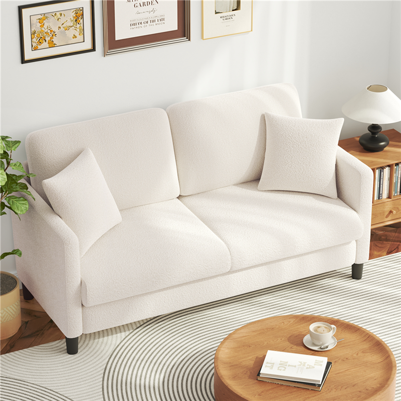2 Seater Teddy Velvet Sofa Couch Love Seat Settee Room Apartment Home Office