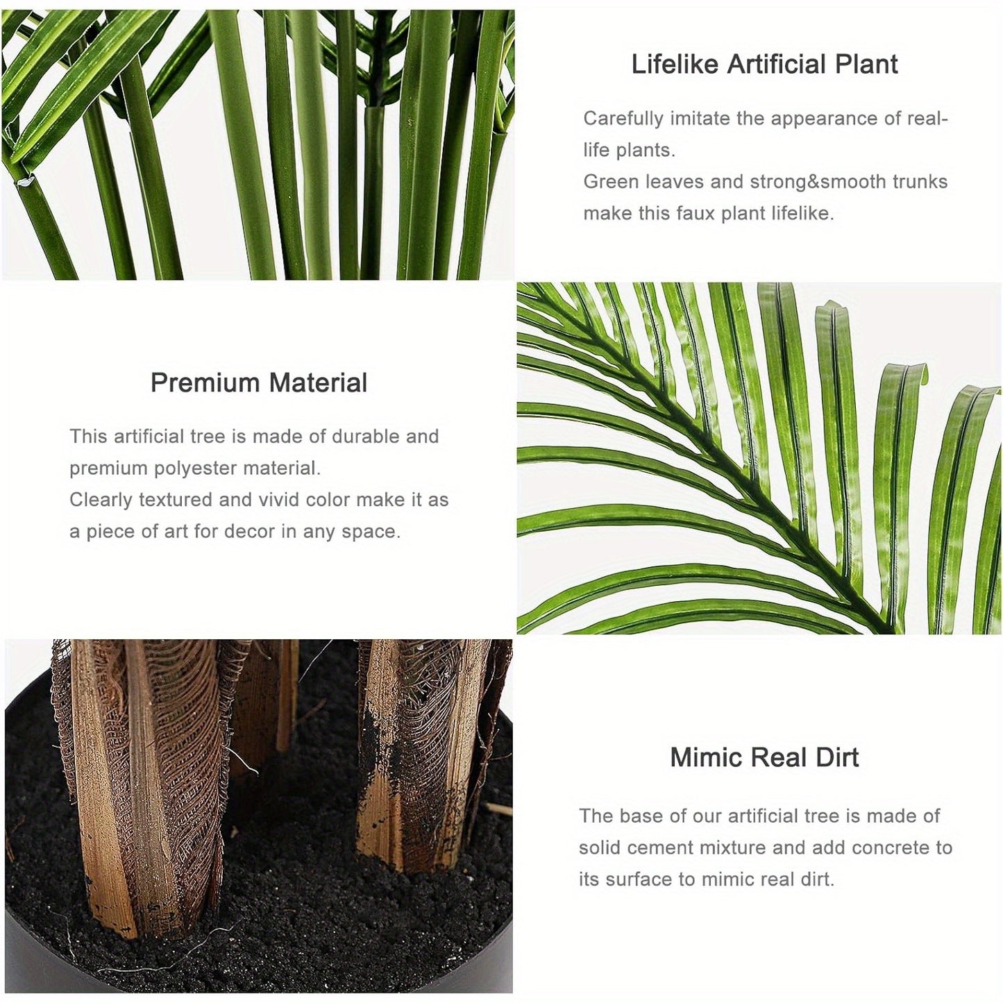 Artificial Tree Tall Faux Silk Plant with Lifelike Leaves Fake Tree for Home Office Indoor Decor