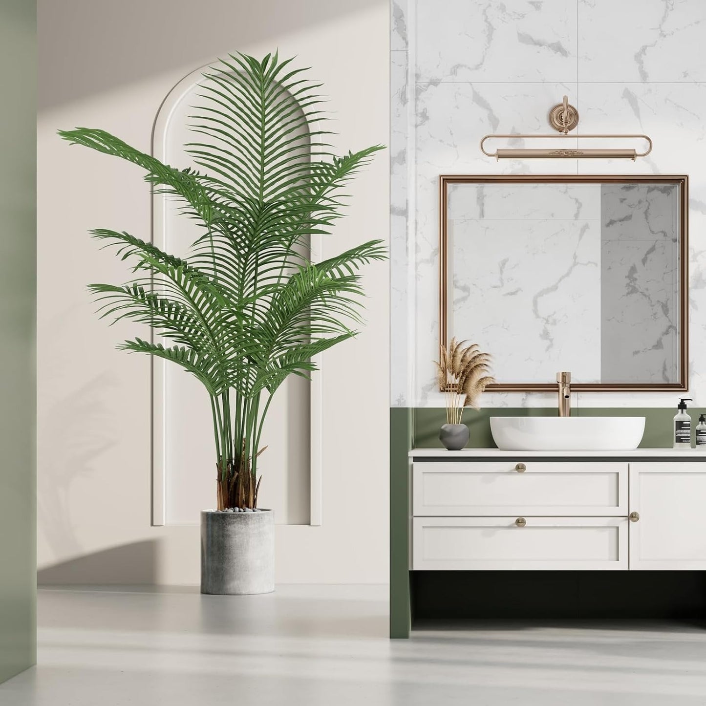 Artificial Tree Tall Faux Silk Plant with Lifelike Leaves Fake Tree for Home Office Indoor Decor