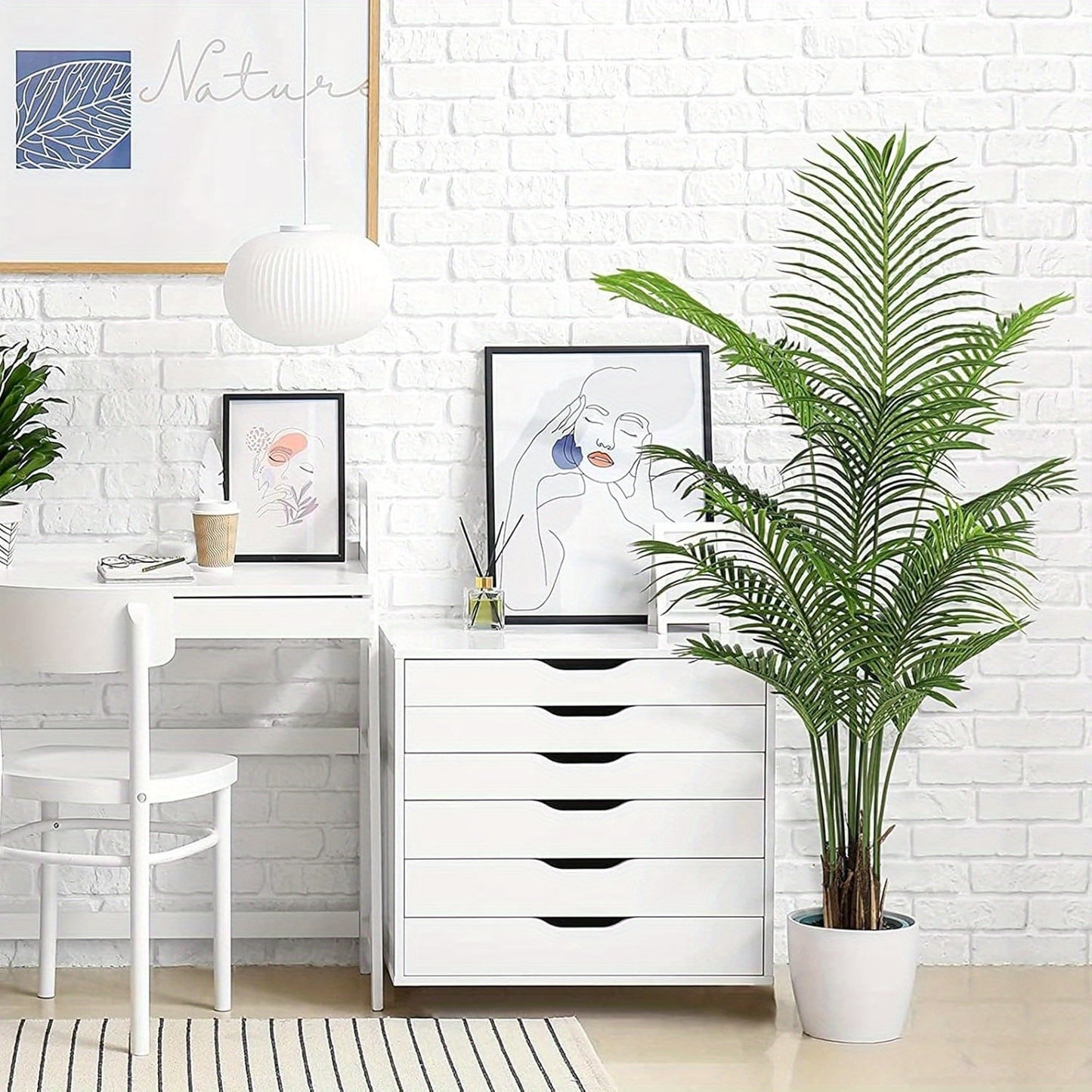 Artificial Tree Tall Faux Silk Plant with Lifelike Leaves Fake Tree for Home Office Indoor Decor