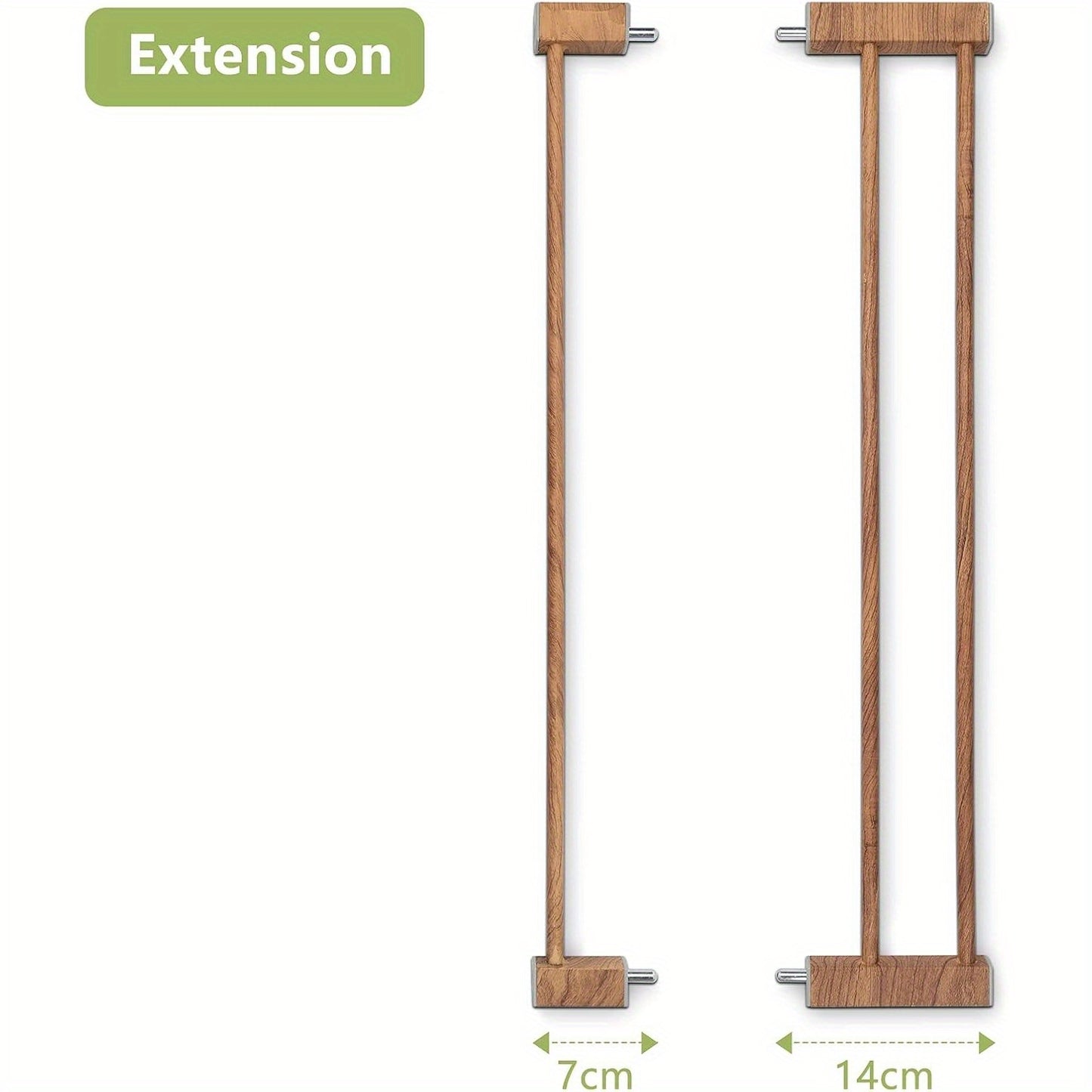Stair Gate for Baby and Pet, Baby Gate Pressure Fit, Metal Safety Gate for Doors and Stairs, Adjustable 75 cm - 82cm, One-Handed Operation, Auto Close Pet Gate, Wood Pattern Color