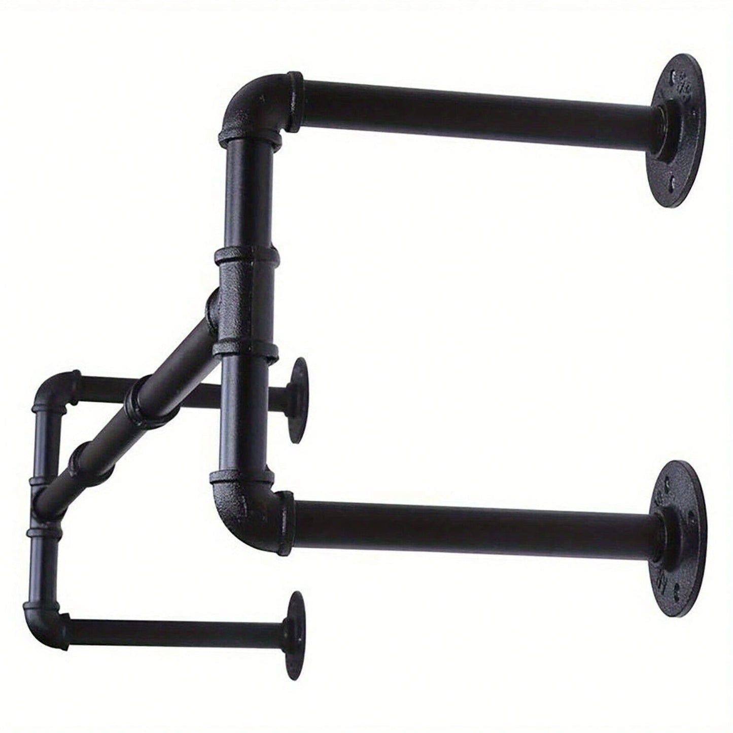Industrial Pipe Clothing Rack Wall Mounted Clothes Rail Hanging Display Rack