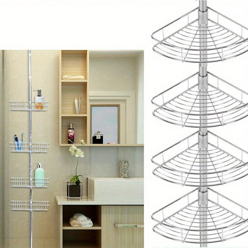 Bathroom Shelf Telescopic Shower Shelf 190-310cm Corner Shelf Shower Corner Shower Shelf 4 Shelves