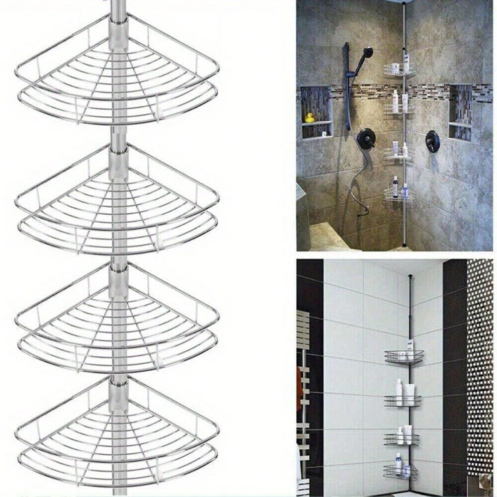 Bathroom Shelf Telescopic Shower Shelf 190-310cm Corner Shelf Shower Corner Shower Shelf 4 Shelves