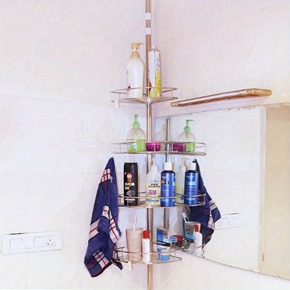 Bathroom Shelf Telescopic Shower Shelf 190-310cm Corner Shelf Shower Corner Shower Shelf 4 Shelves