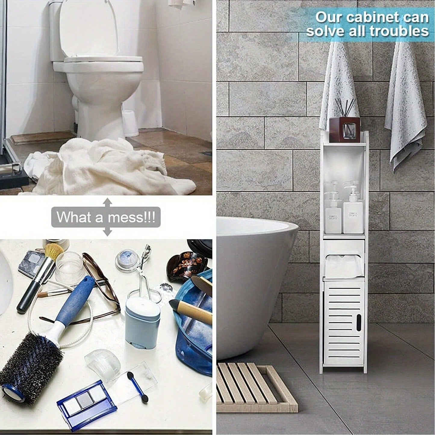 4 Tier Bathroom Shelf Cupboard Bath Bedroom Storage Holder Rack Organizer