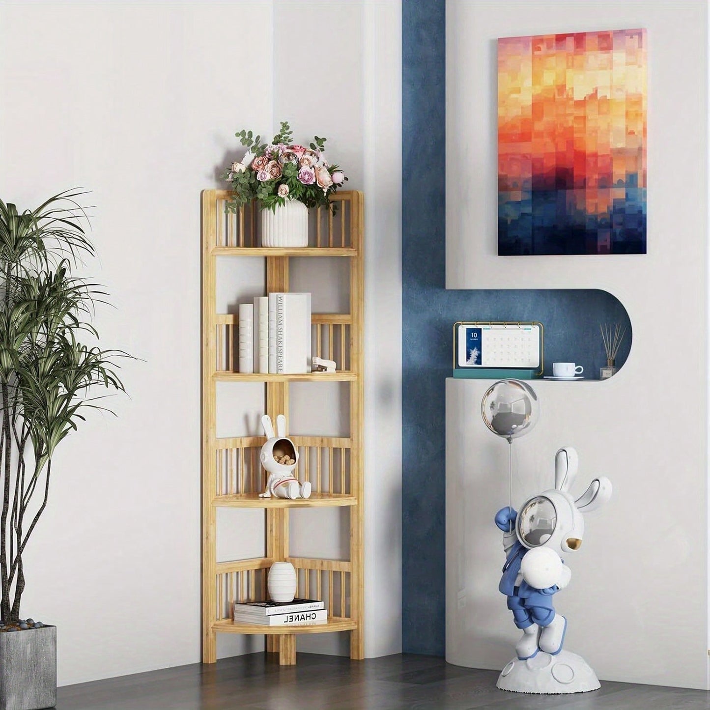 3/4/5 Tier Corner Shelf Book Shelf Bathroom Furniture Stand Shelf Kitchen Shelf Bathroom Shelf