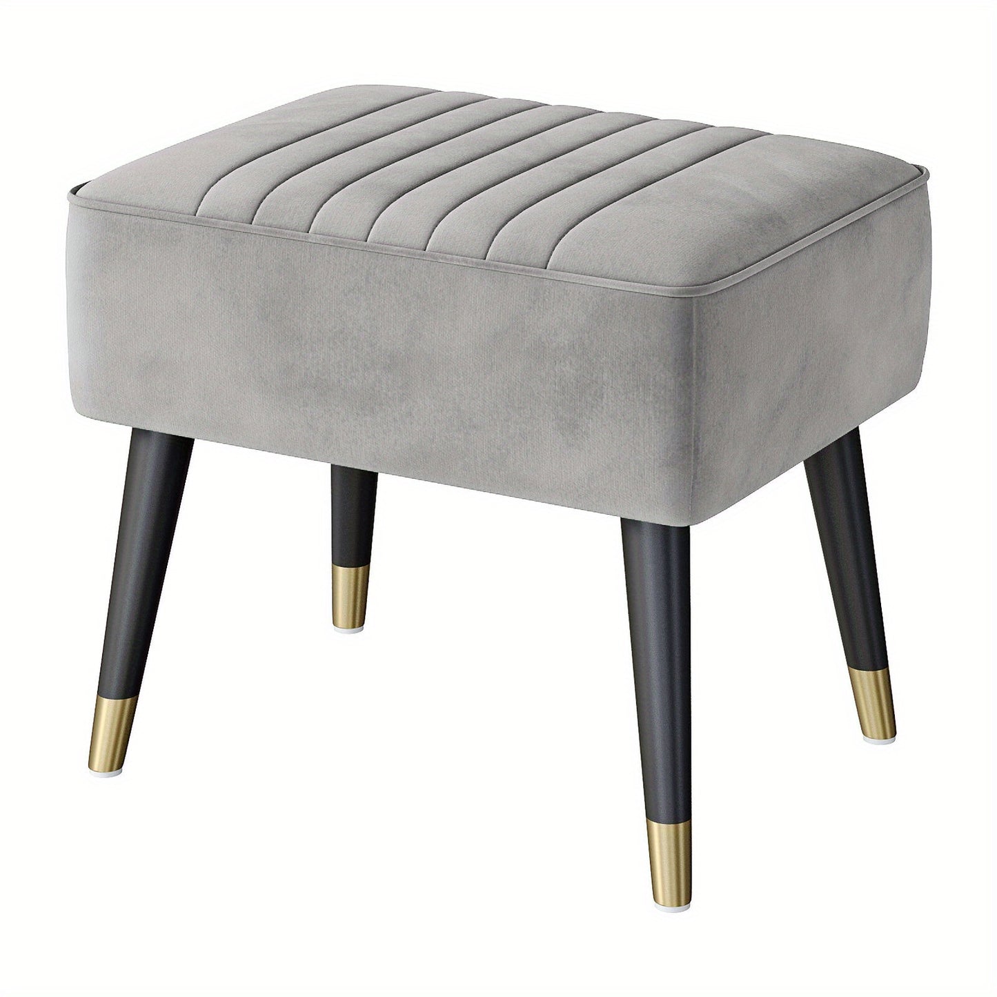 Large Velvet Armchair with Footstool and Lumbar Pillow Accent Chair Room Office