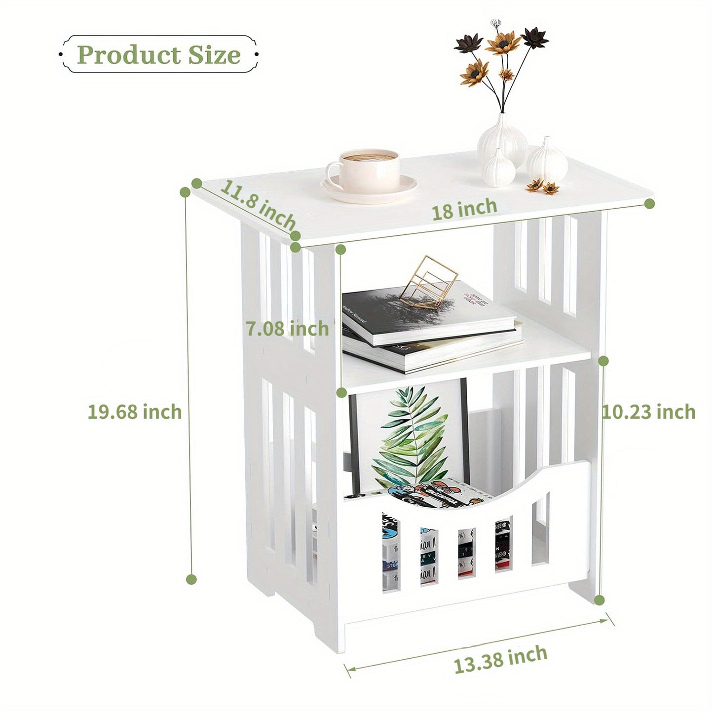 White Bedside Table, Small Square Table with Storage Basket, Small Space At Side Table, Slender Coffee Table, Sofa Table Suitable for Living Room, Bedroom, Bathroom and Balcony.White Bedside Table, Small Square Table with Storage Basket, Small Space