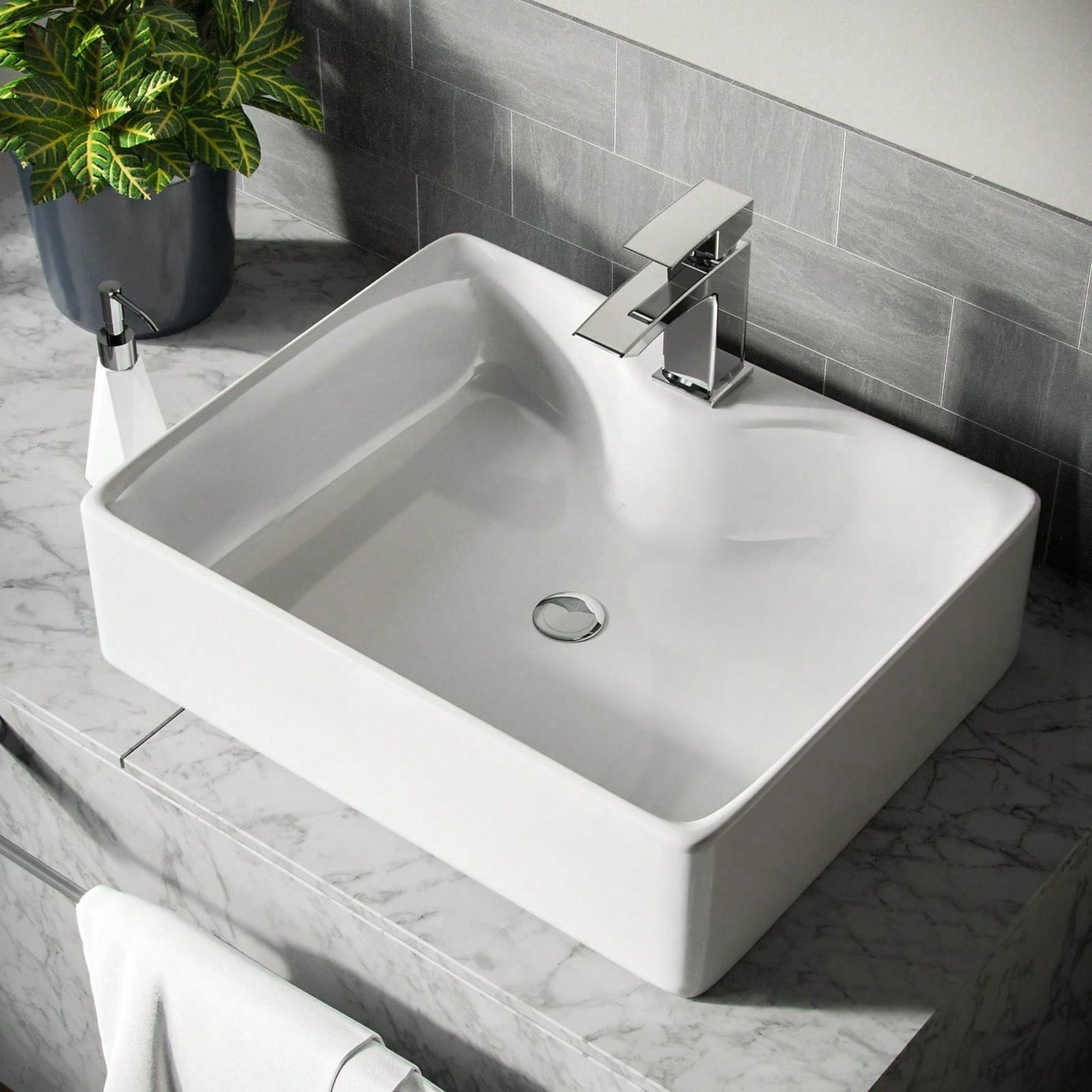 Bathroom Cloakroom Counter Top Hand Wash Basin Sink Ceramic