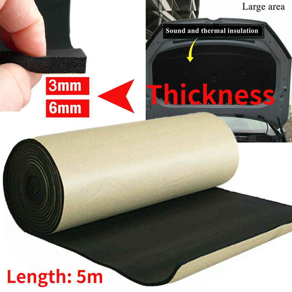 5m Self Adhesive Rubber Soundproof Cotton Car Sound Insulation Cotton, Door Sound Insulation Cotton, Hood Heat Insulation and Sound Insulation Cotton, Door Gap Sealing Strip