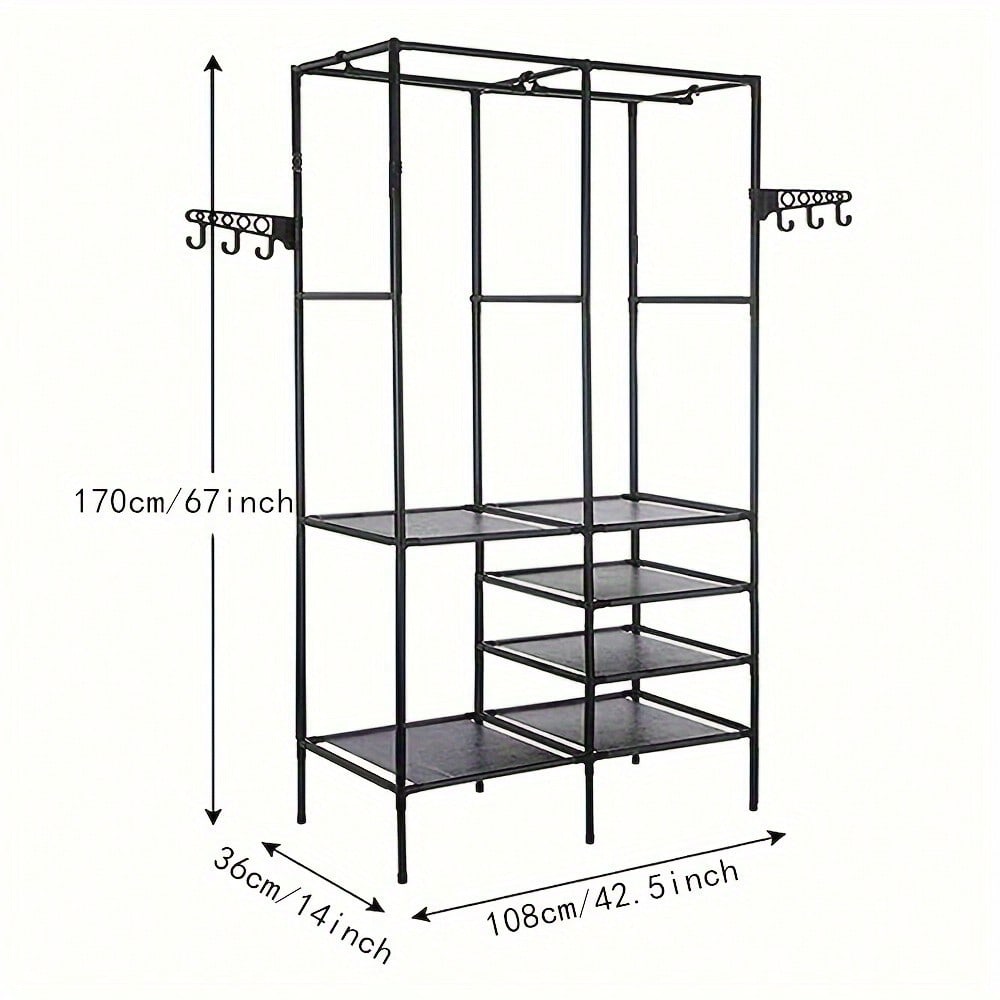 Heavy Duty Steel Clothes Rail Storage Garment Shelf Hanging Display Stand Rack