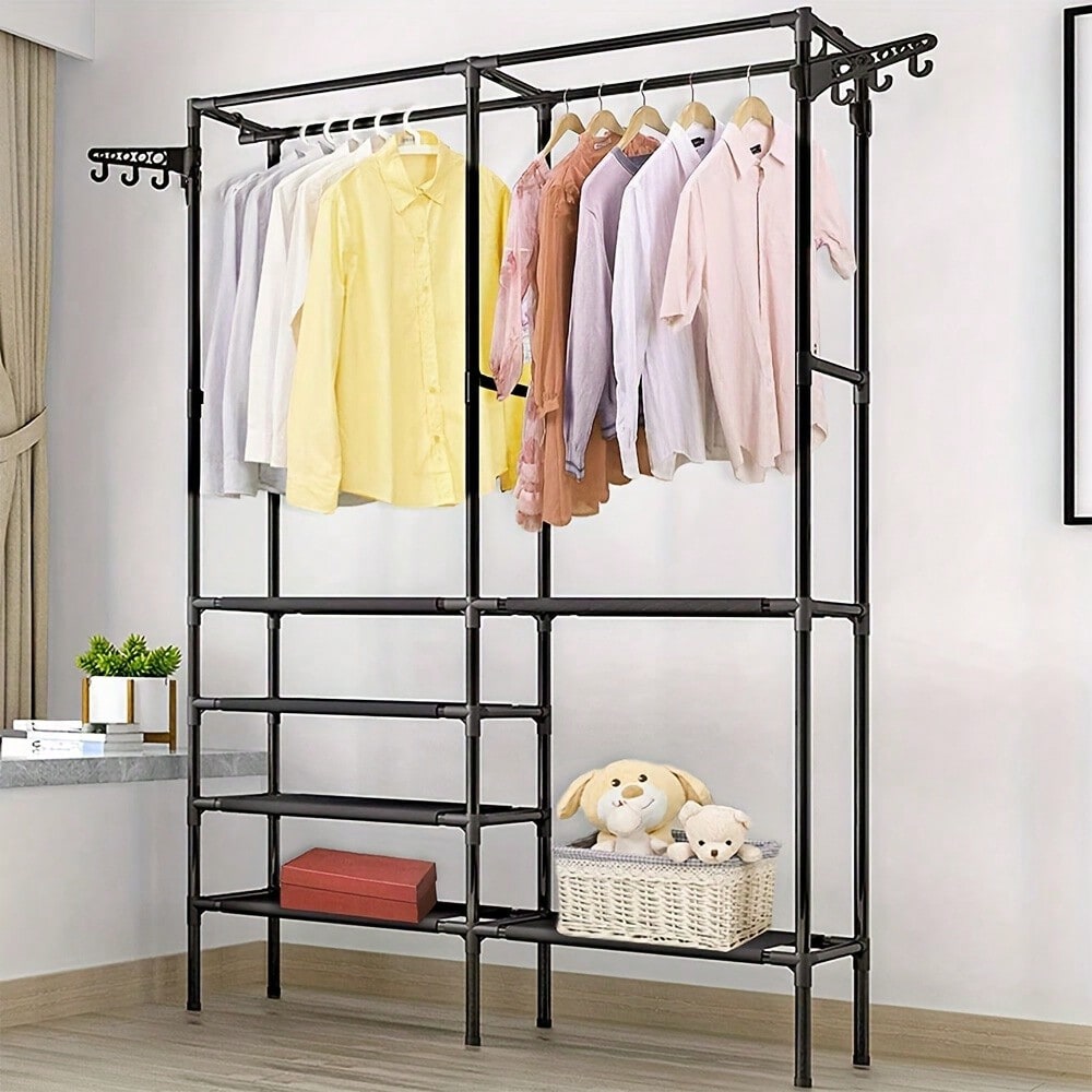 Heavy Duty Steel Clothes Rail Storage Garment Shelf Hanging Display Stand Rack