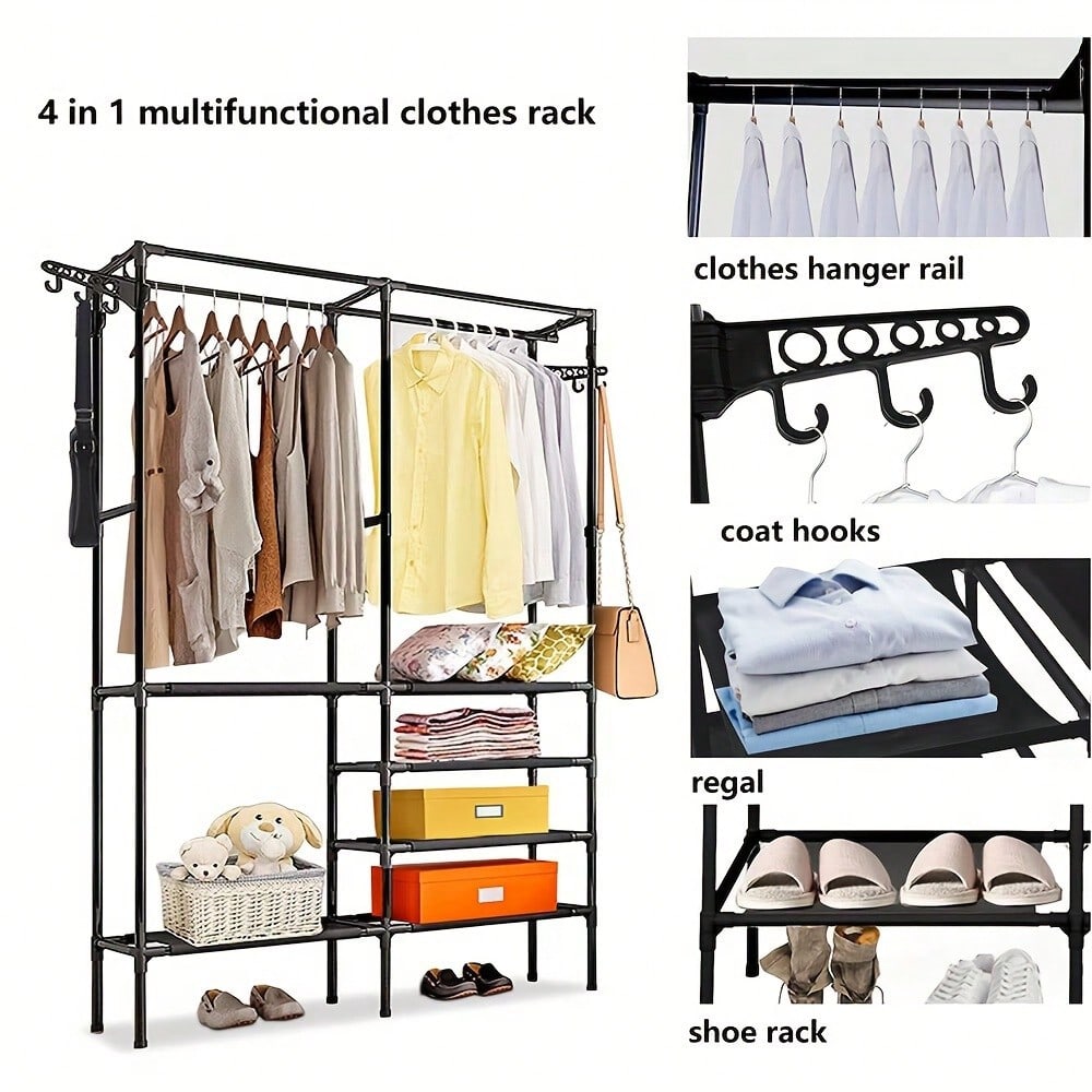 Heavy Duty Steel Clothes Rail Storage Garment Shelf Hanging Display Stand Rack