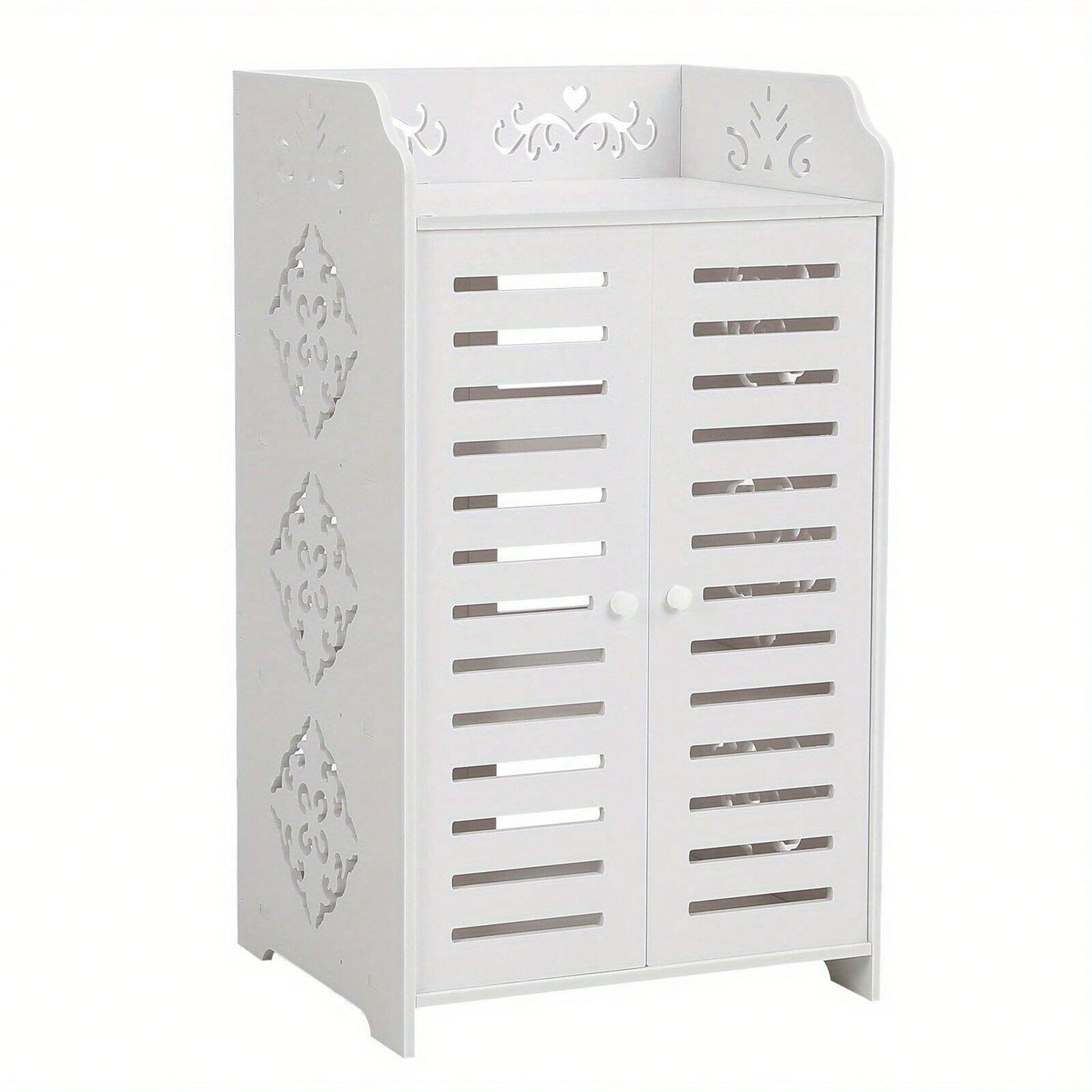 4 Tier White Shoe Storage Cabinet Unit Cupboard Hallway Living Room Shoe Rack